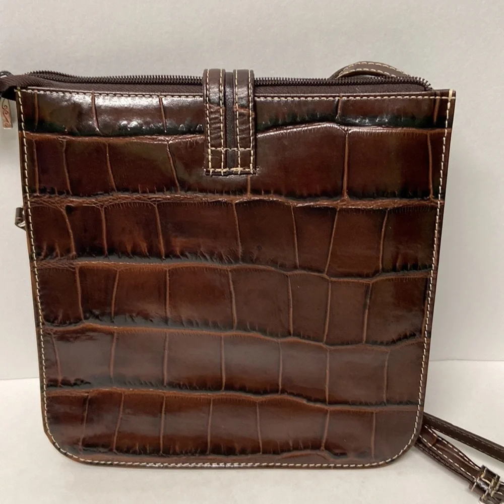 Brighton Embossed Crocodile Crossbody Purse